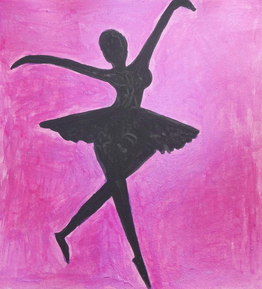 'Ballet Dancer with Pink Background'