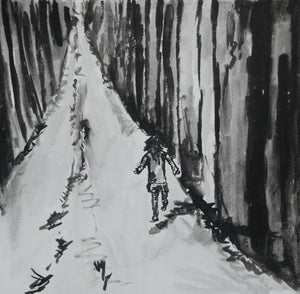 'Girl Running In Forest'